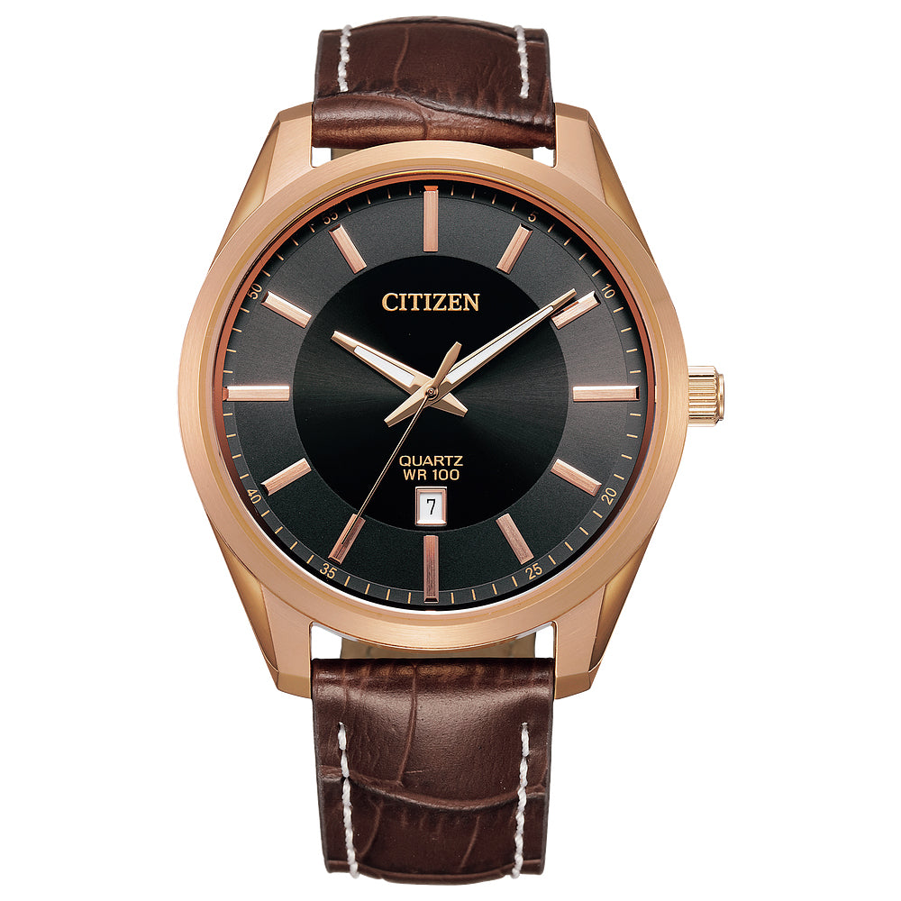 MEN QUARTZ WR100 SSRG STRA BLCK