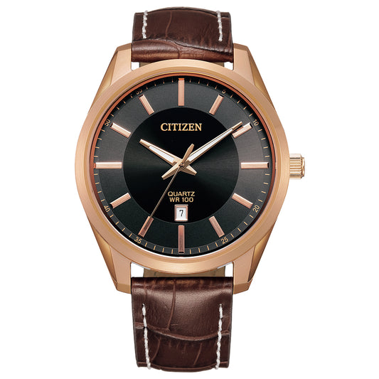 MEN QUARTZ WR100 SSRG STRA BLCK