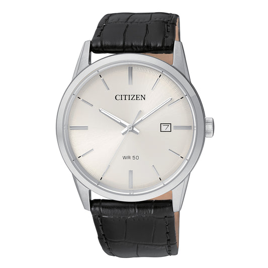 MEN QUARTZ WR050 SS STRA WHTE