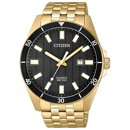 Citizen Quartz Men's Gold Tone Stainless Steel Bracelet Watch Bi5052-59e