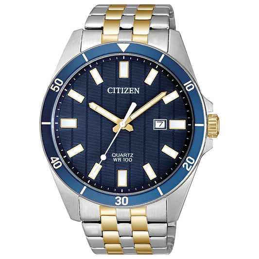 MEN QUARTZ WR100 SST BRAC BLUE