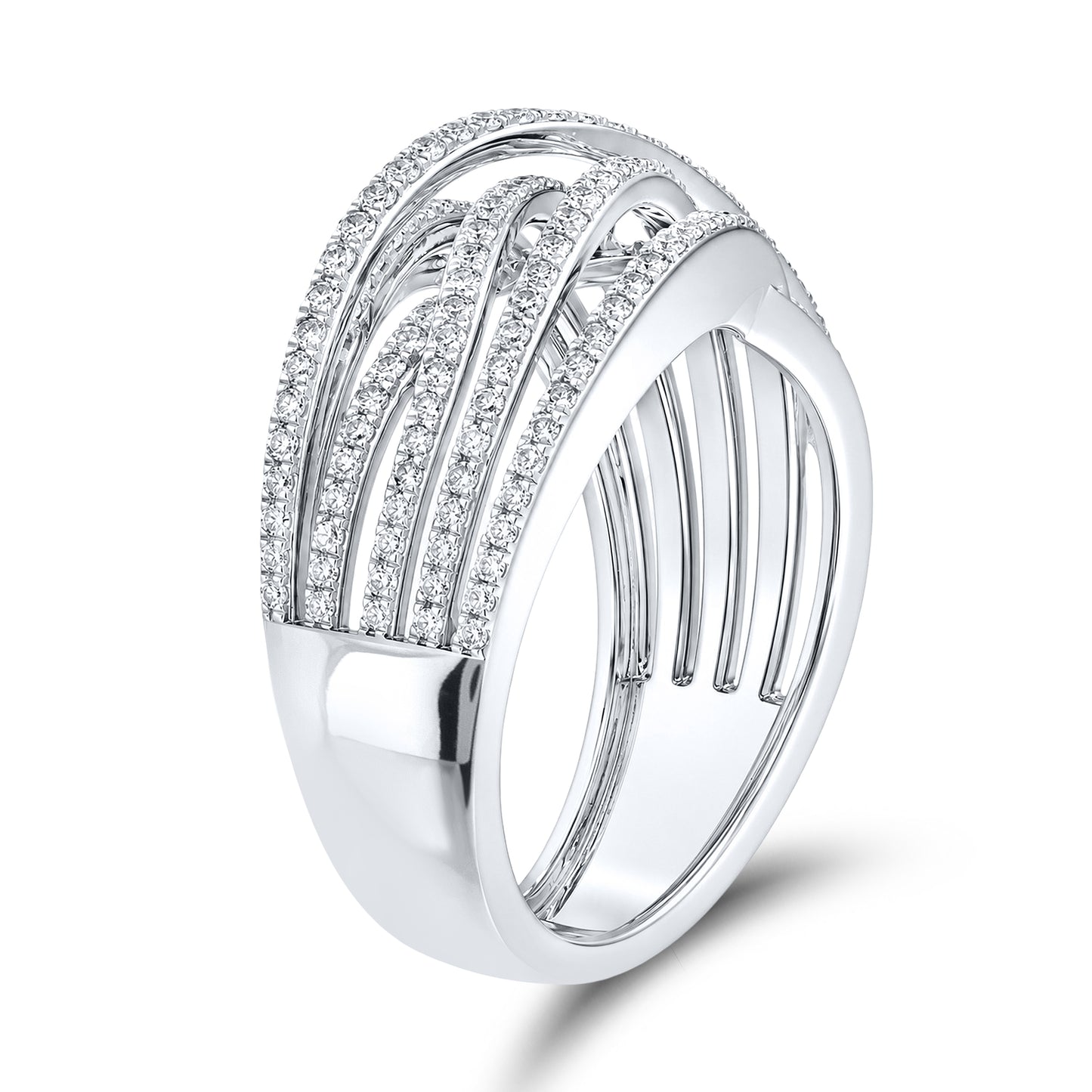 10kt White Gold 0.91 CTW Natural Diamond Band