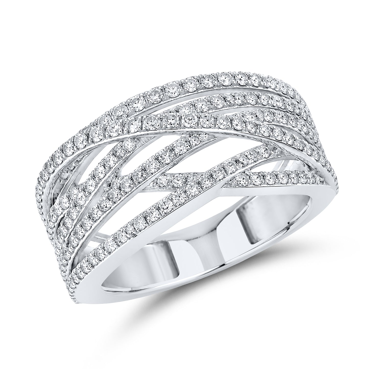 10kt White Gold 0.91 CTW Natural Diamond Band