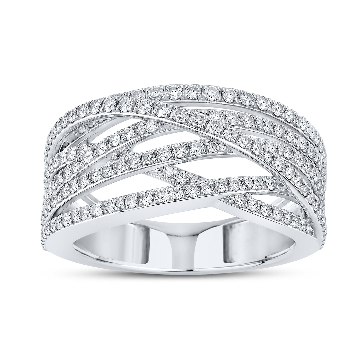 10kt White Gold 0.91 CTW Natural Diamond Band