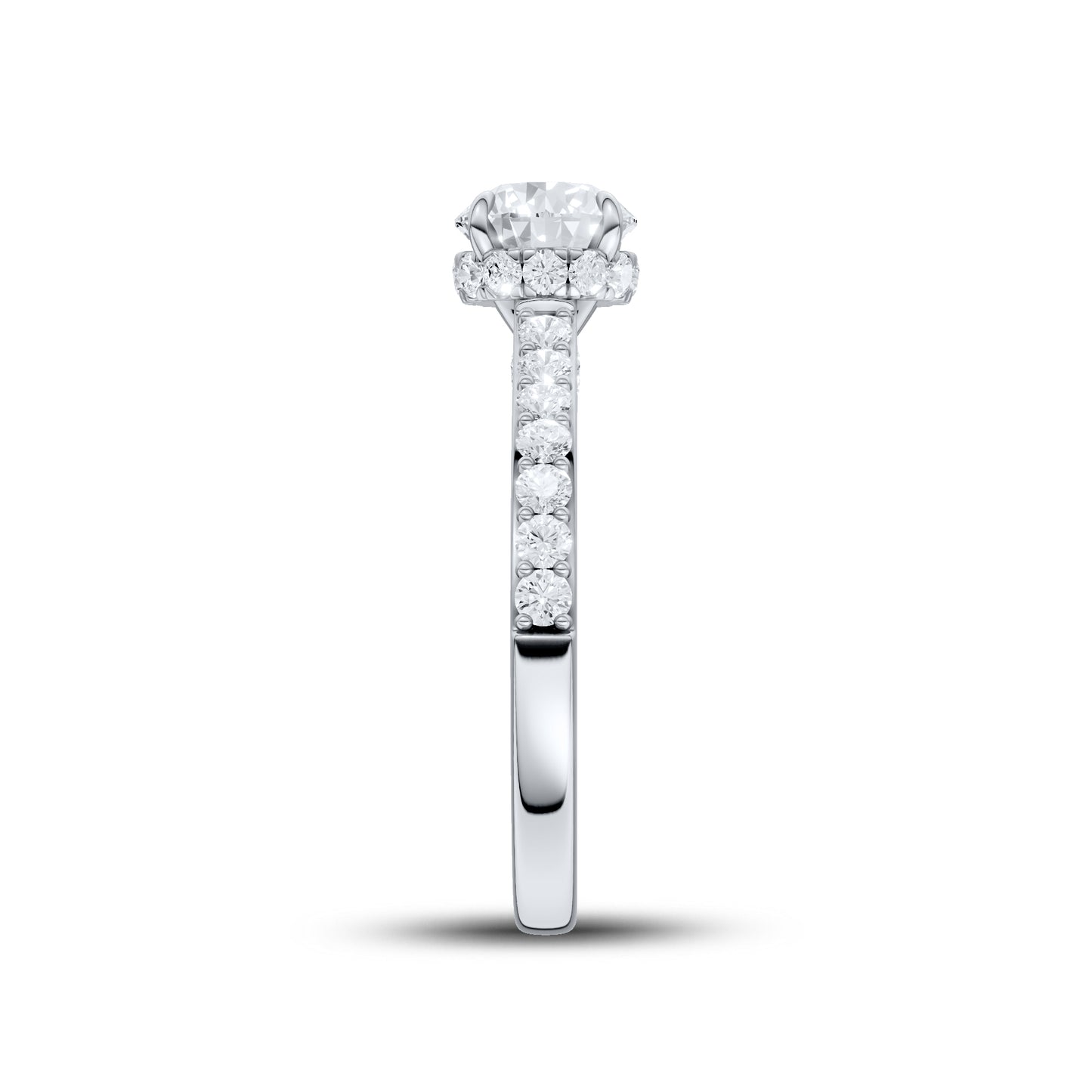 14kt White Gold 1.50 CTW Round Lab Diamond Ring