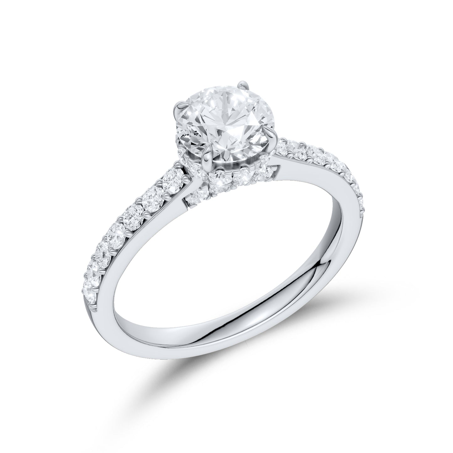 14kt White Gold 1.50 CTW Round Lab Diamond Ring