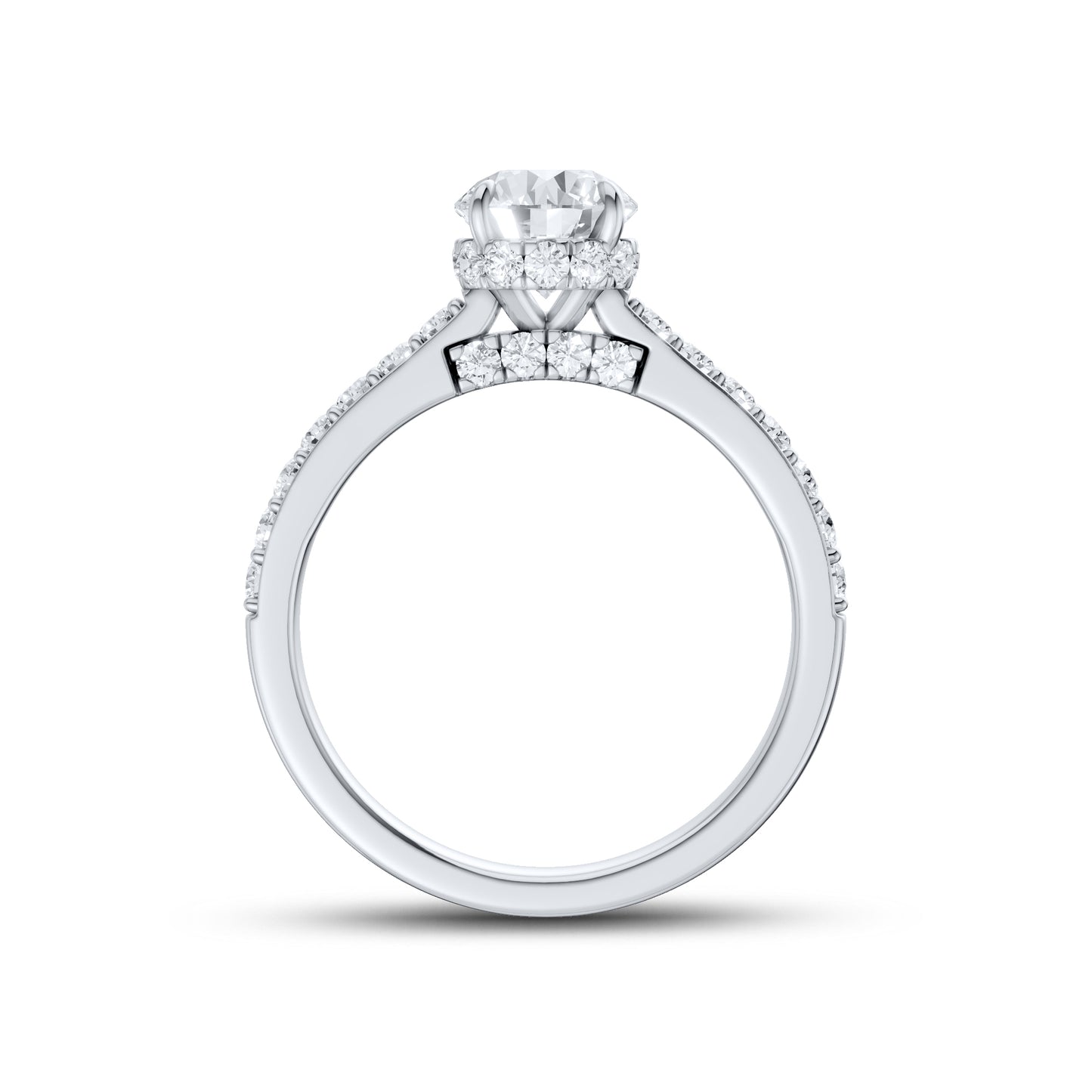 14kt White Gold 1.50 CTW Round Lab Diamond Ring