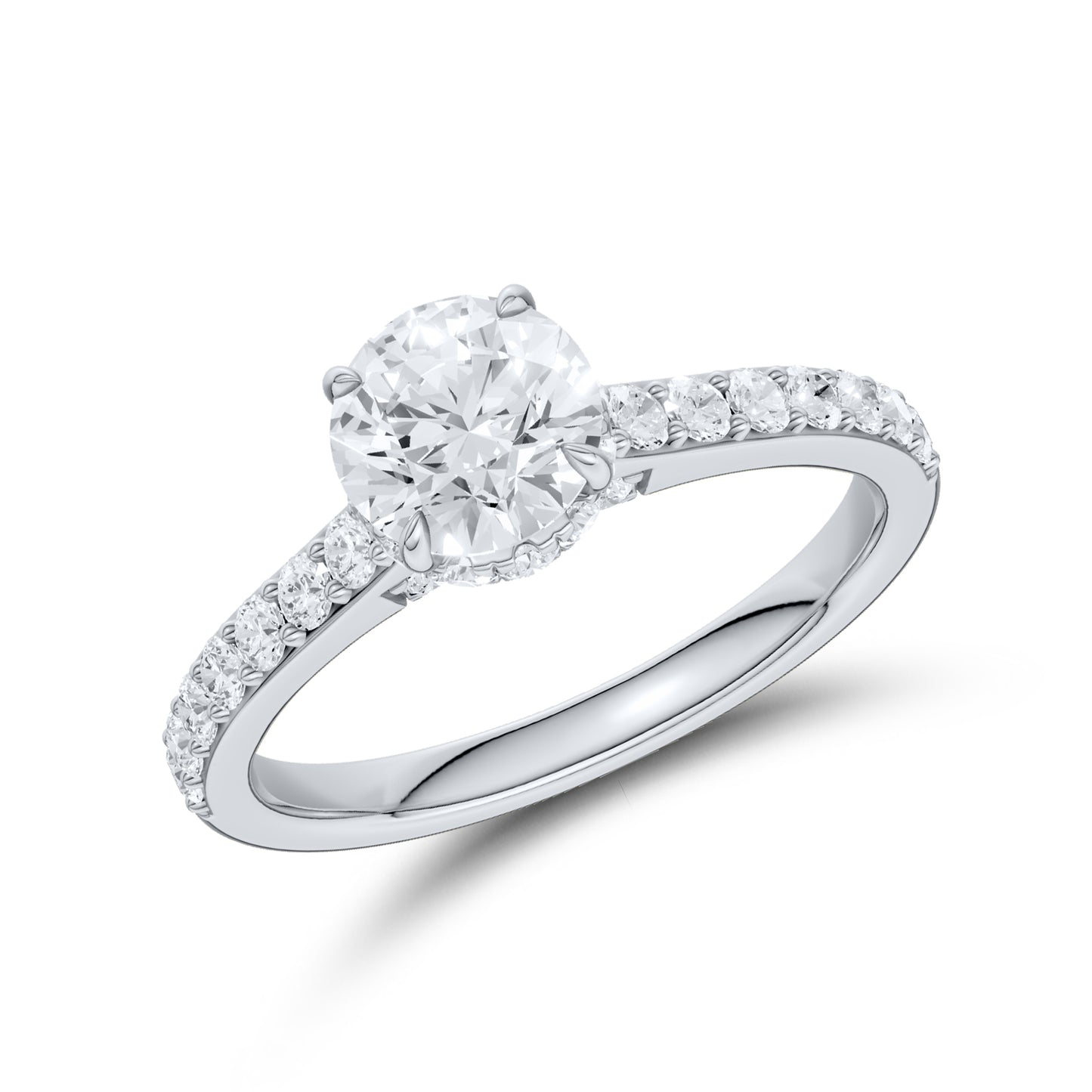 14kt White Gold 1.50 CTW Round Lab Diamond Ring