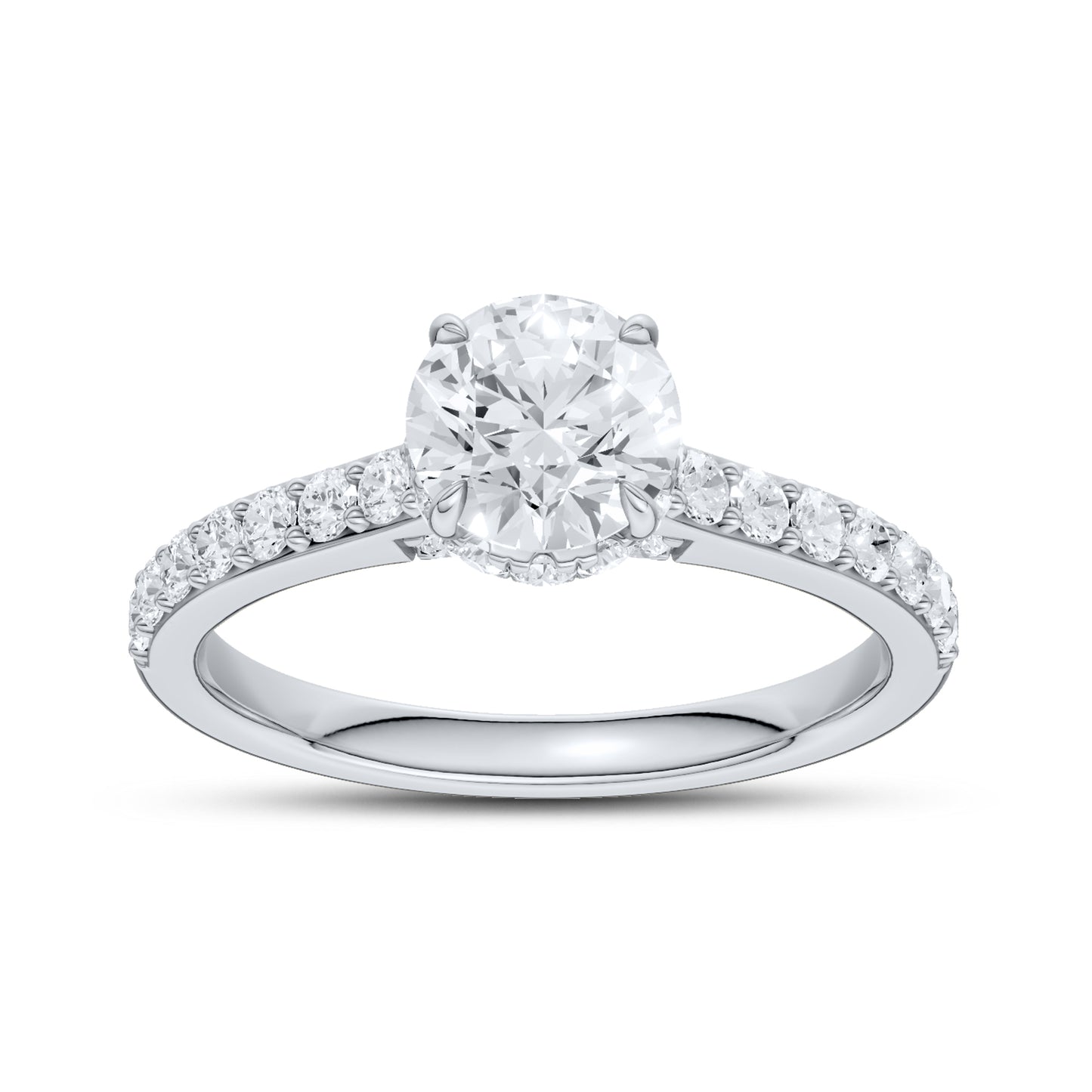 14kt White Gold 1.50 CTW Round Lab Diamond Ring