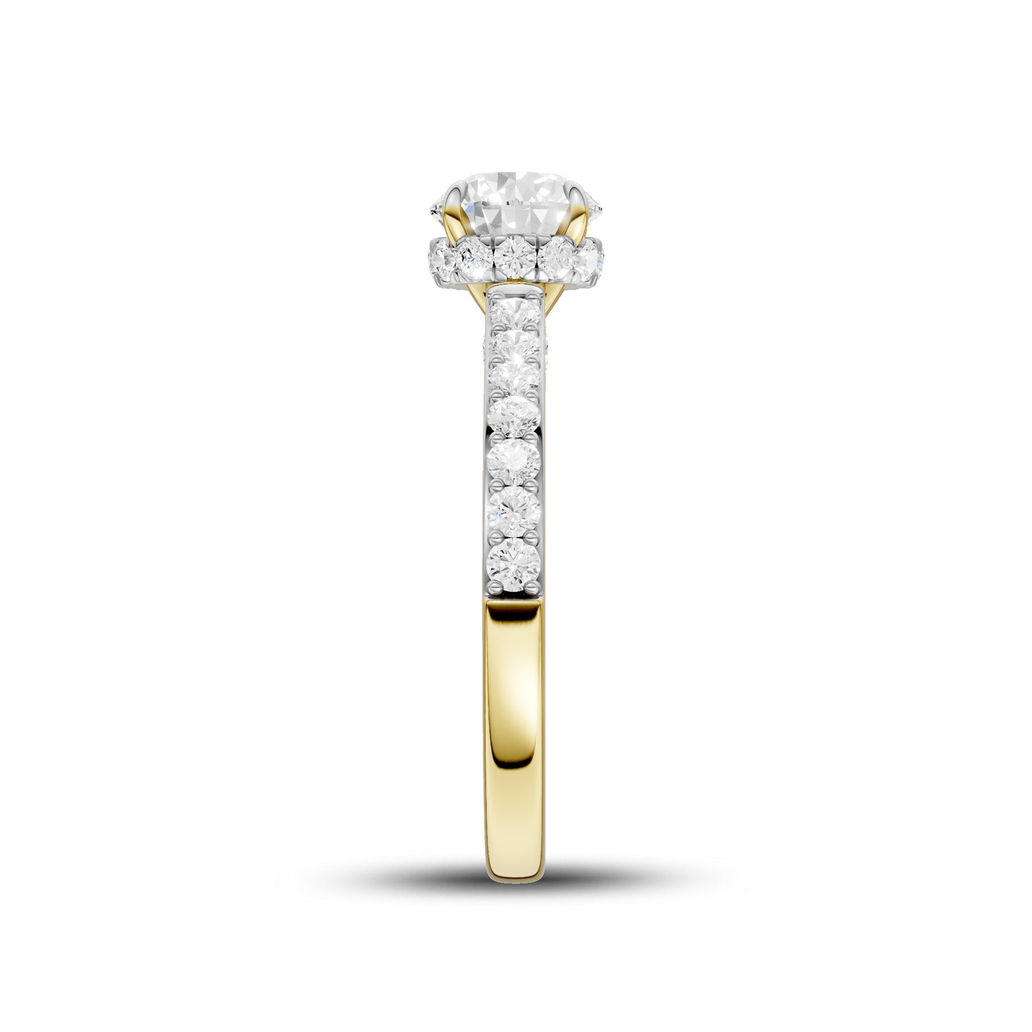 14kt Yellow Gold 1.50 CTW Round Lab Diamond Ring