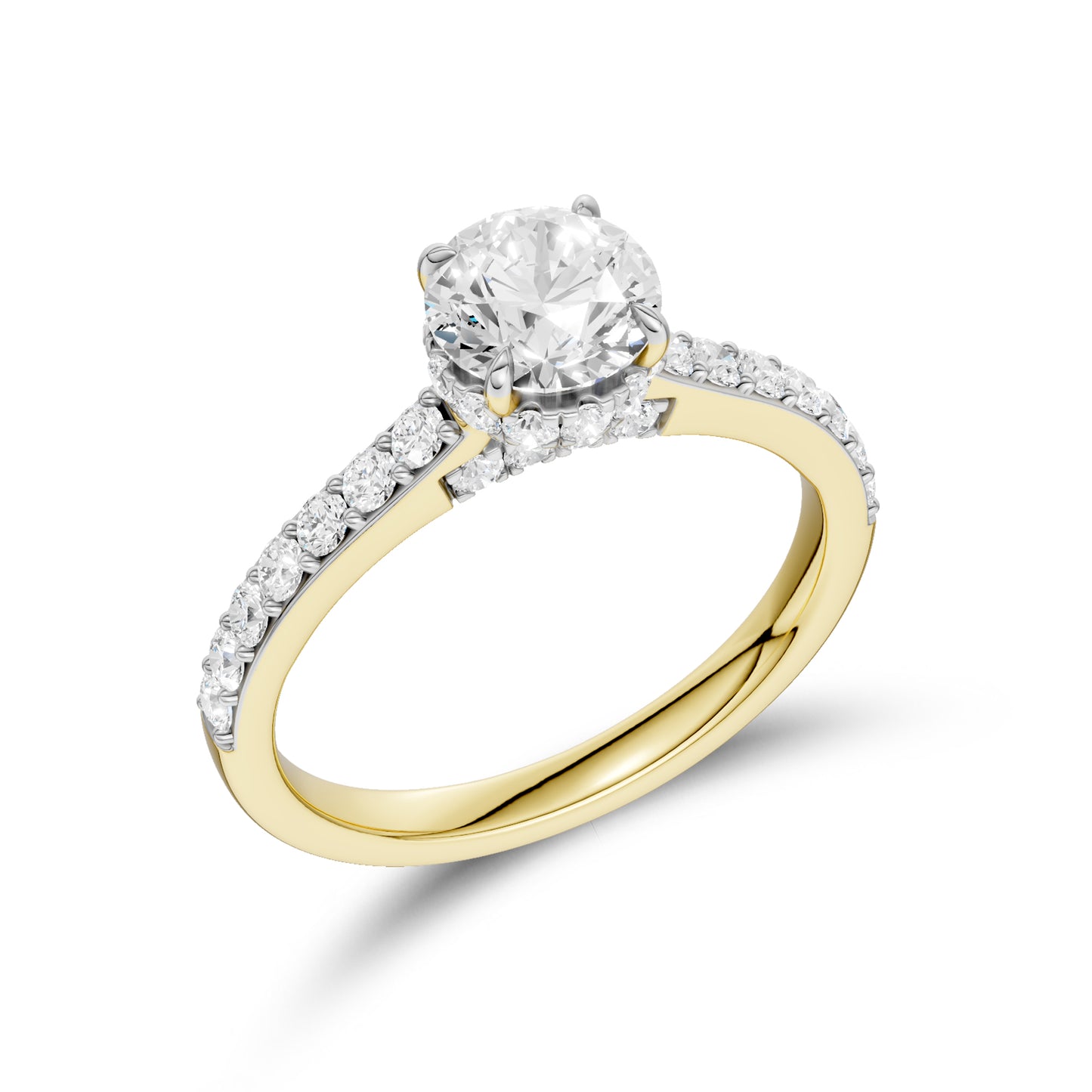 14kt Yellow Gold 1.50 CTW Round Lab Diamond Ring