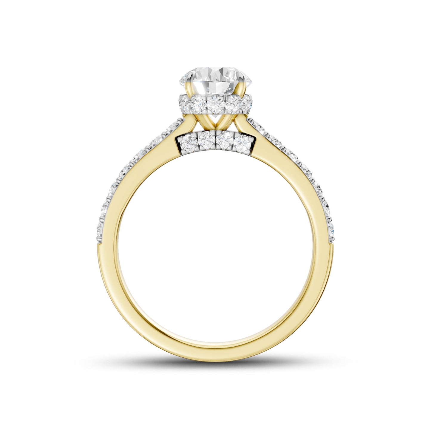 14kt Yellow Gold 1.50 CTW Round Lab Diamond Ring