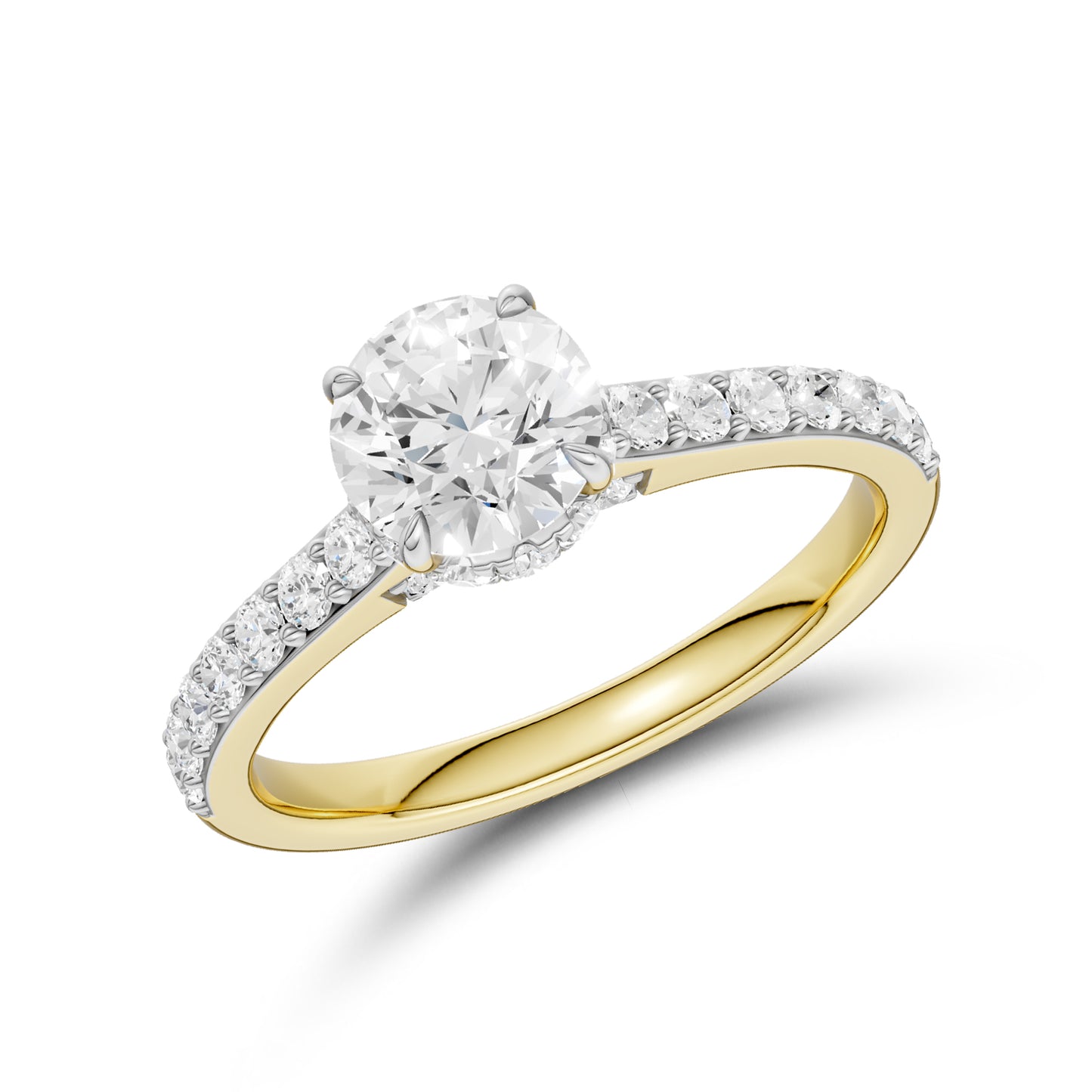 14kt Yellow Gold 1.50 CTW Round Lab Diamond Ring