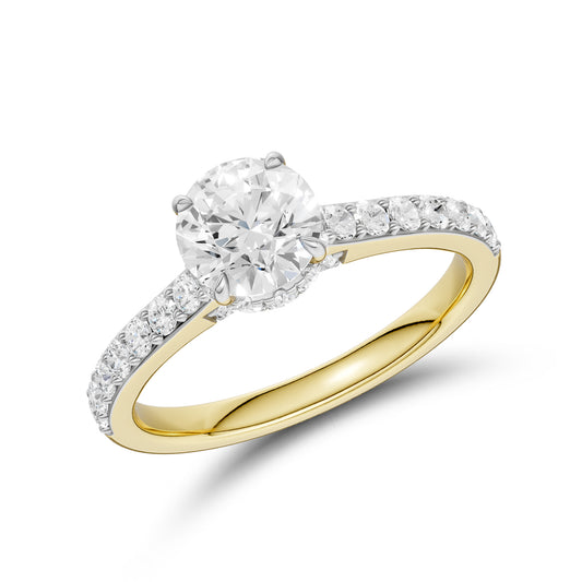 14kt Yellow Gold 1.50 CTW Round Lab Diamond Ring