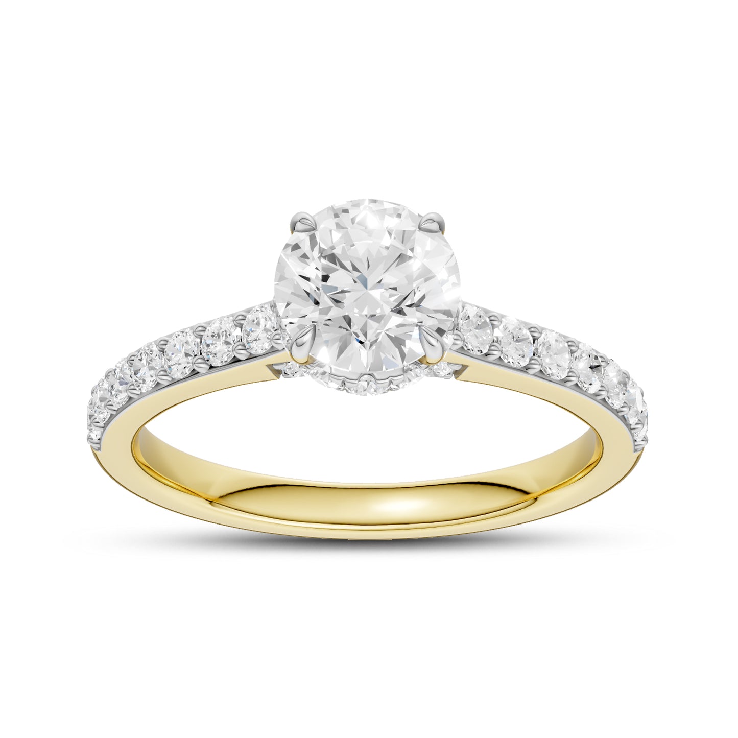 14kt Yellow Gold 1.50 CTW Round Lab Diamond Ring