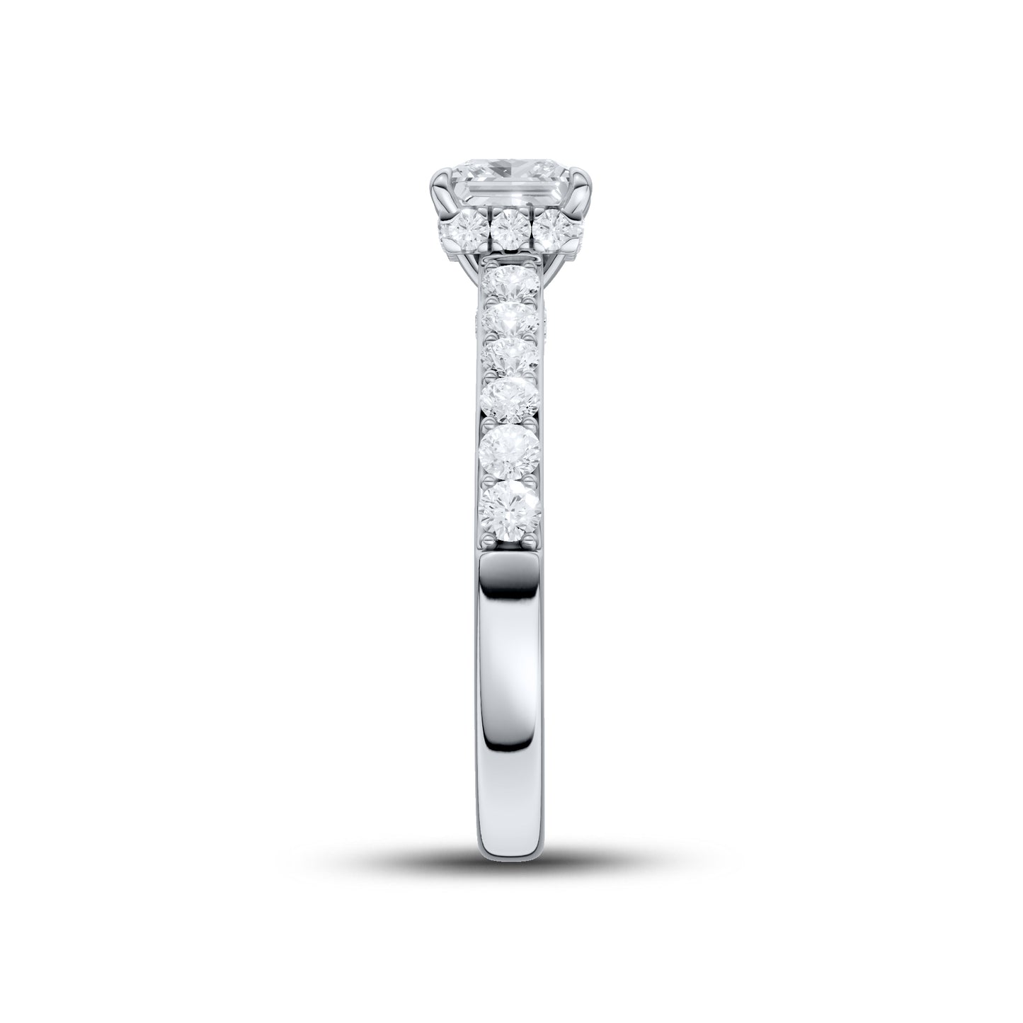 14kt White Gold 1.50 CTW Princess Square Lab Diamond Ring