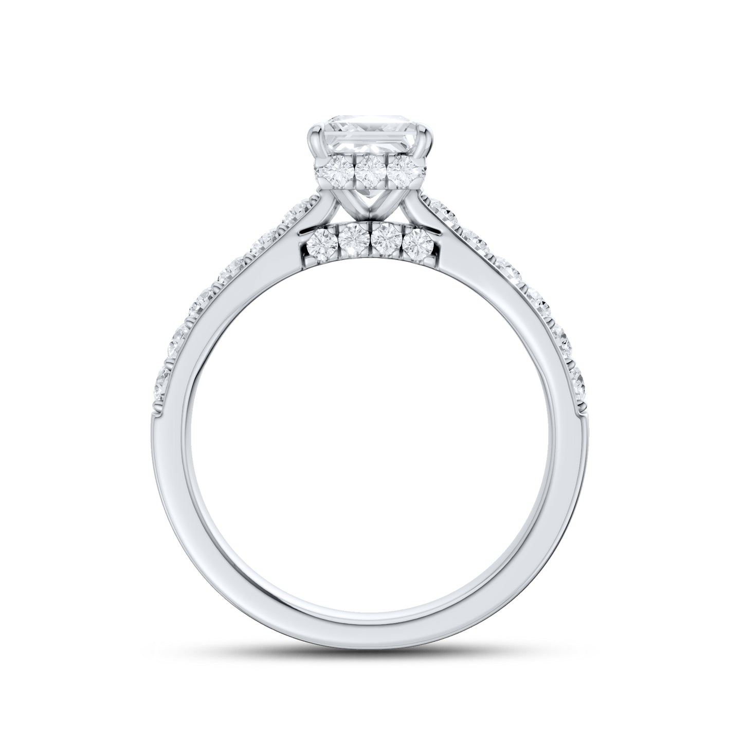 14kt White Gold 1.50 CTW Princess Square Lab Diamond Ring