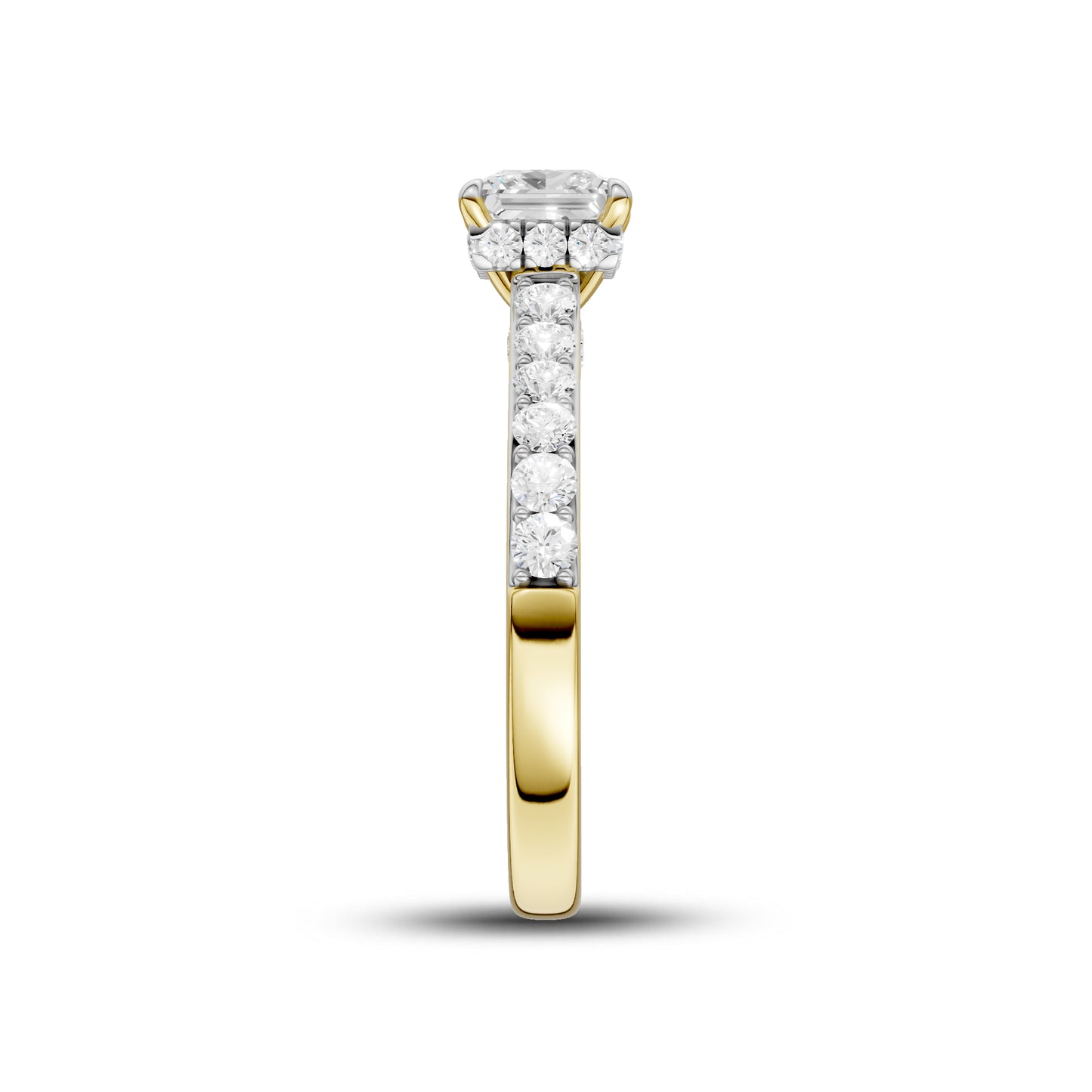 14kt Yellow Gold 1.50 CTW Square Lab Diamond  Ring