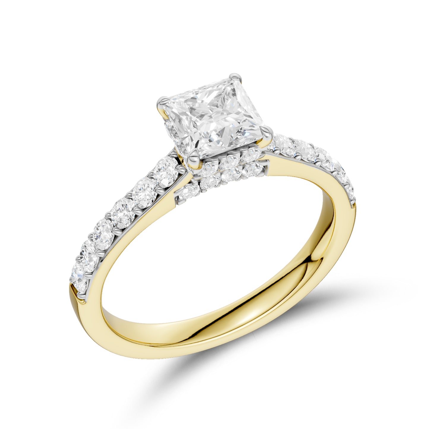14kt Yellow Gold 1.50 CTW Square Lab Diamond  Ring