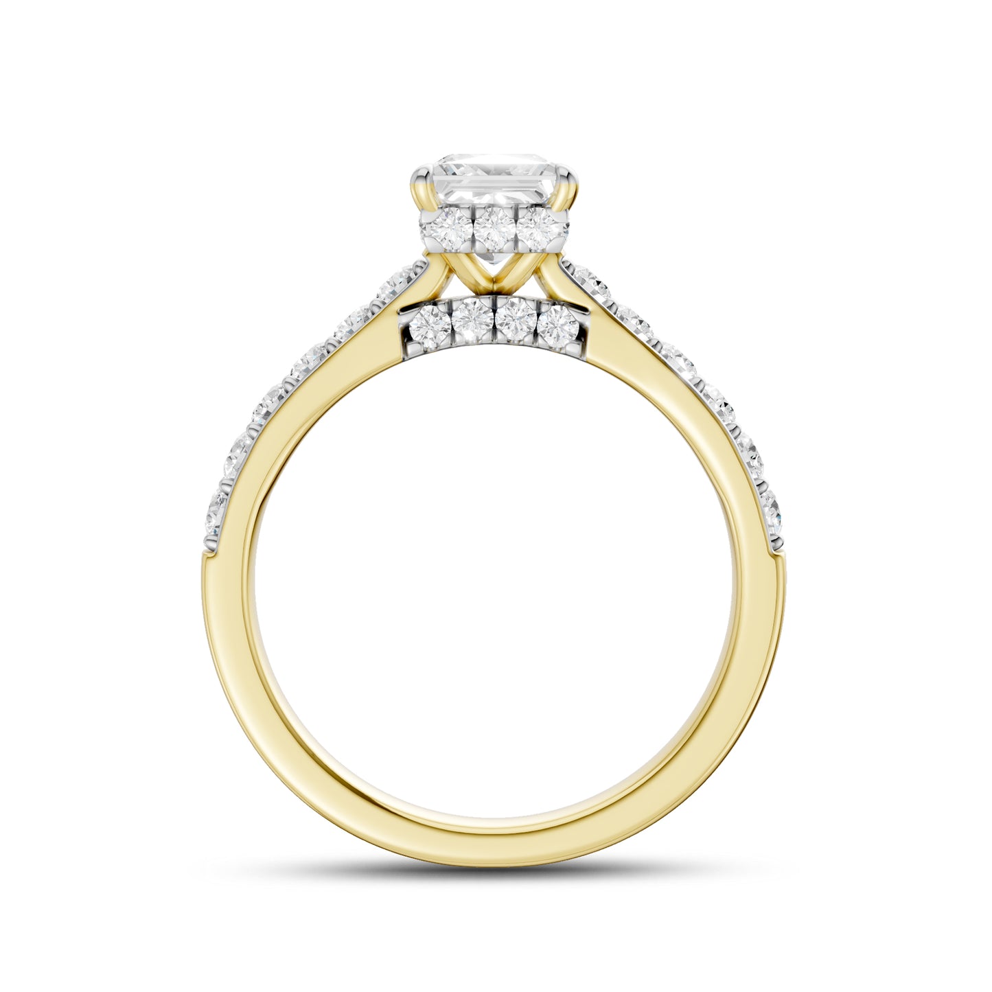 14kt Yellow Gold 1.50 CTW Square Lab Diamond  Ring