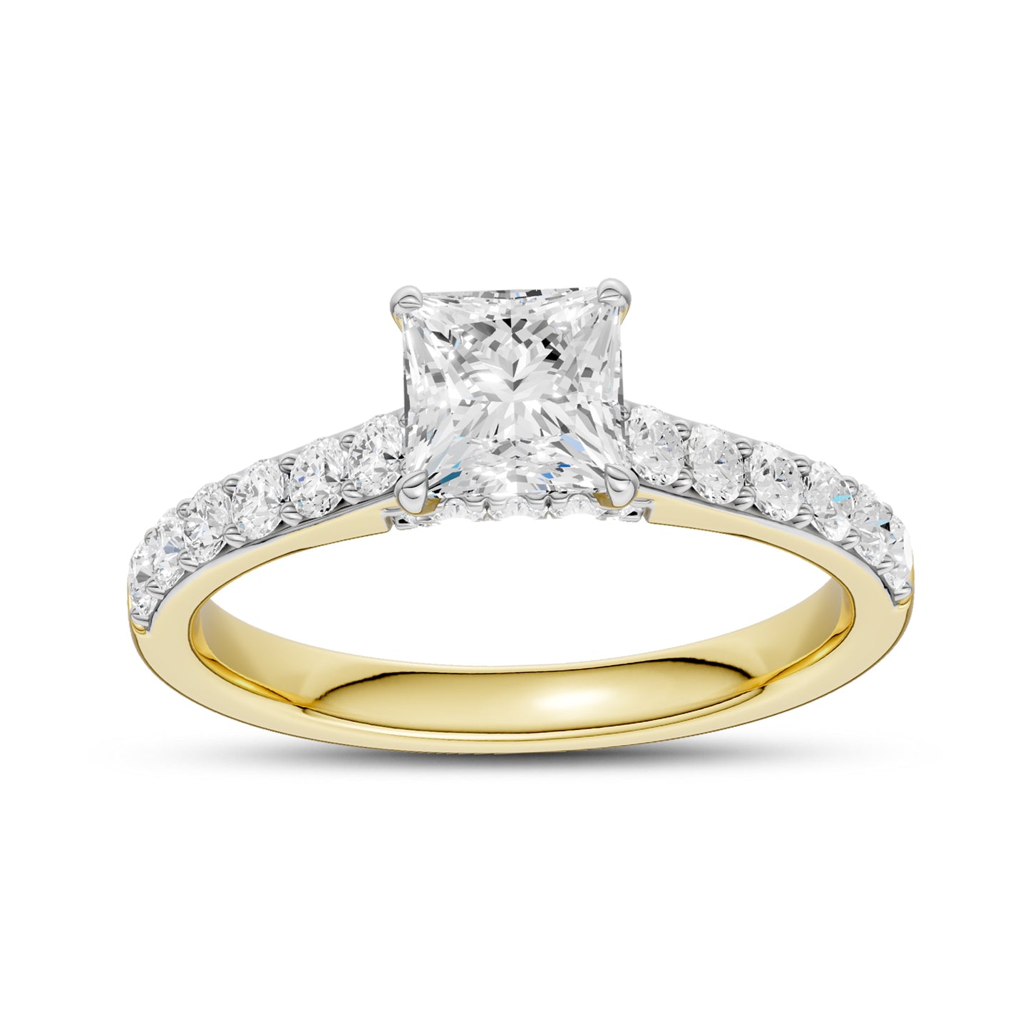 14kt Yellow Gold 1.50 CTW Square Lab Diamond  Ring