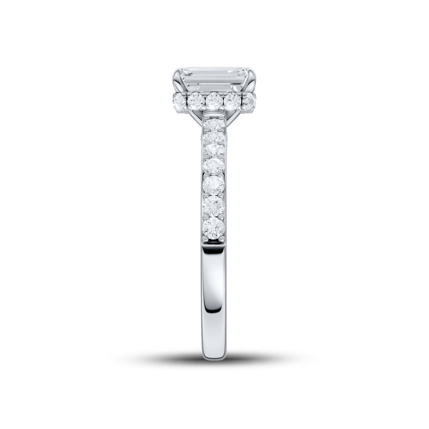 14kt White Gold 1.50 CTW Emerald Lab Diamond Ring