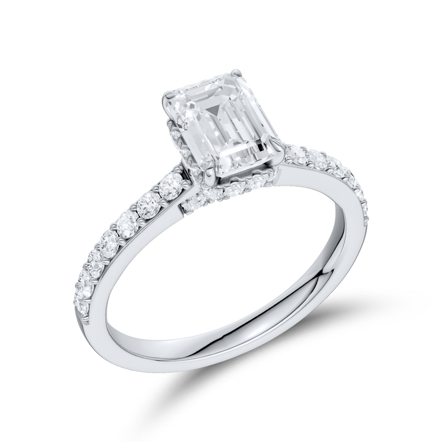 14kt White Gold 1.50 CTW Emerald Lab Diamond Ring