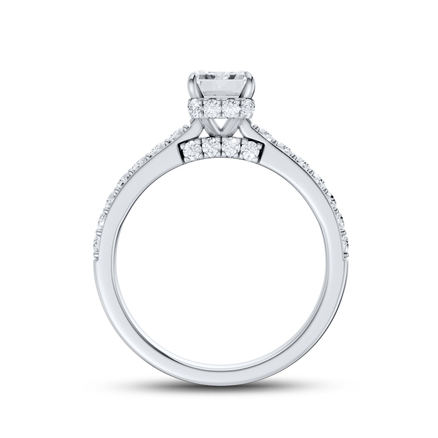 14kt White Gold 1.50 CTW Emerald Lab Diamond Ring