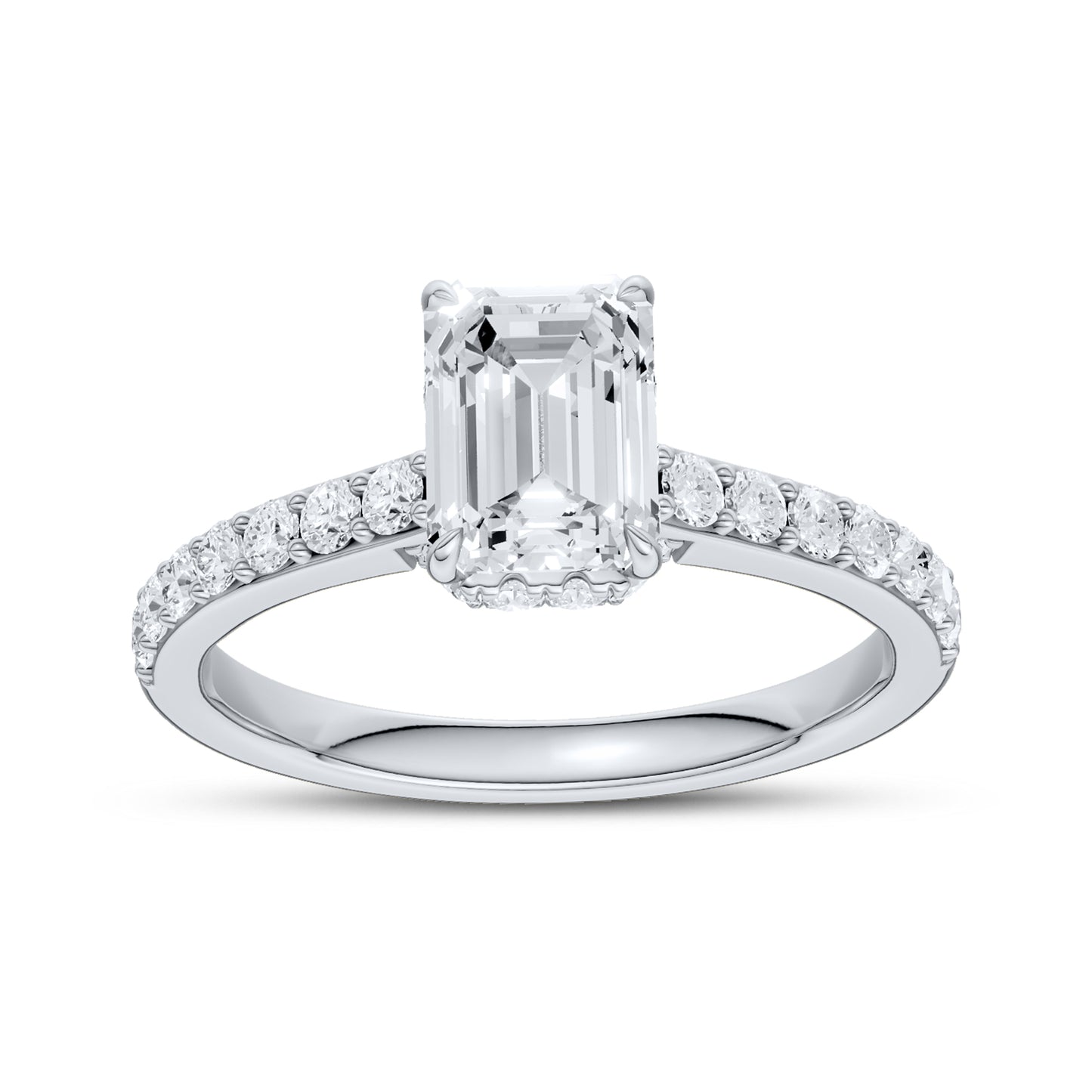 14kt White Gold 1.50 CTW Emerald Lab Diamond Ring