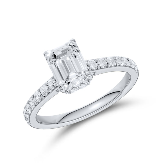 14kt White Gold 1.50 CTW Emerald Lab Diamond Ring