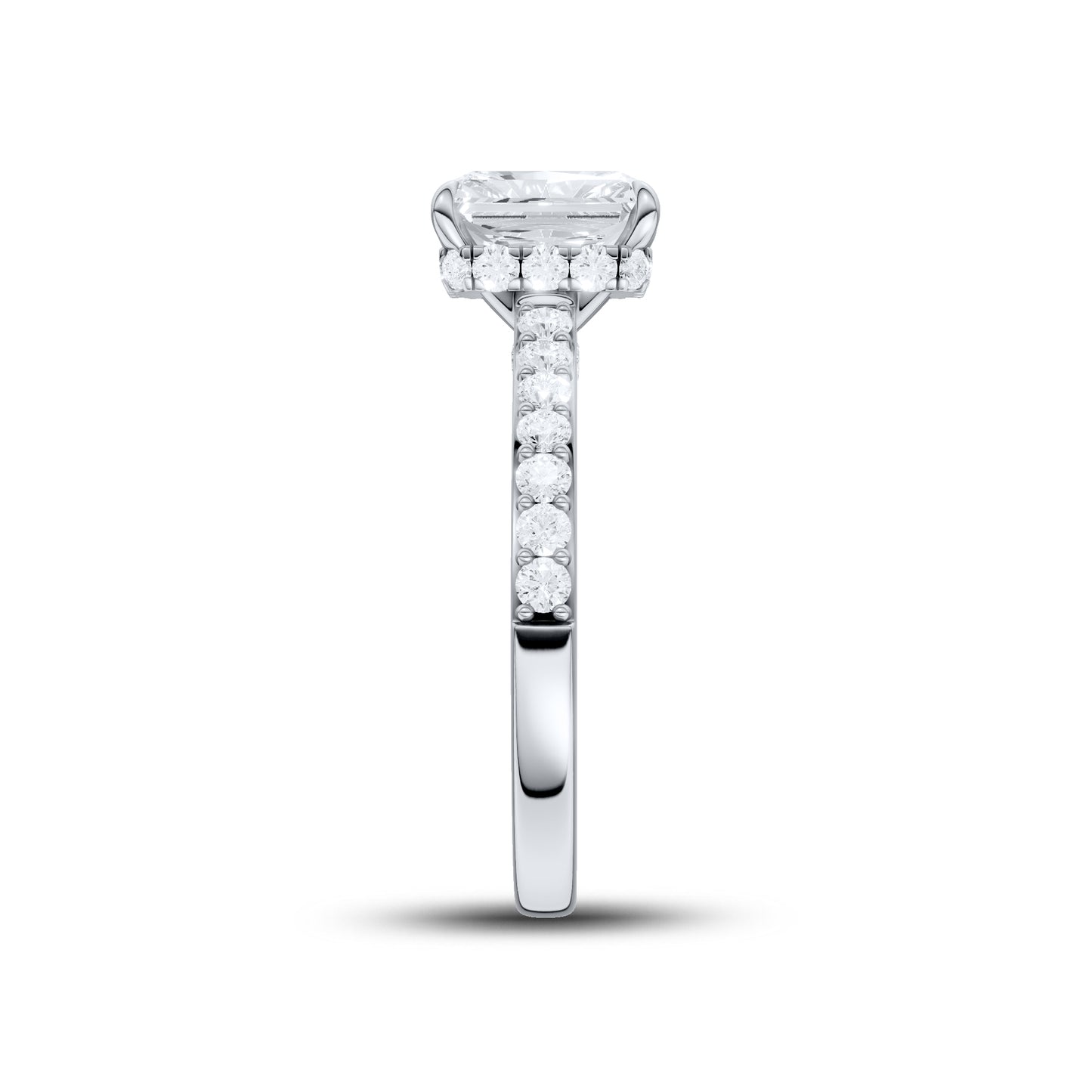14kt White Gold 1.50 CTW Radiant Lab Diamond Ring