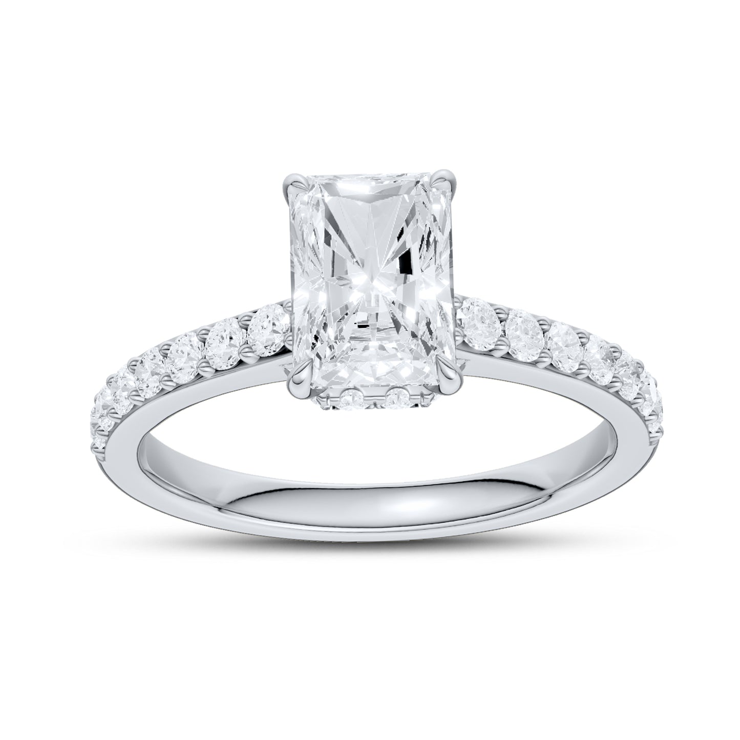 14kt White Gold 1.50 CTW Radiant Lab Diamond Ring