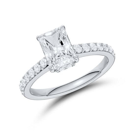 14kt White Gold 1.50 CTW Radiant Lab Diamond Ring