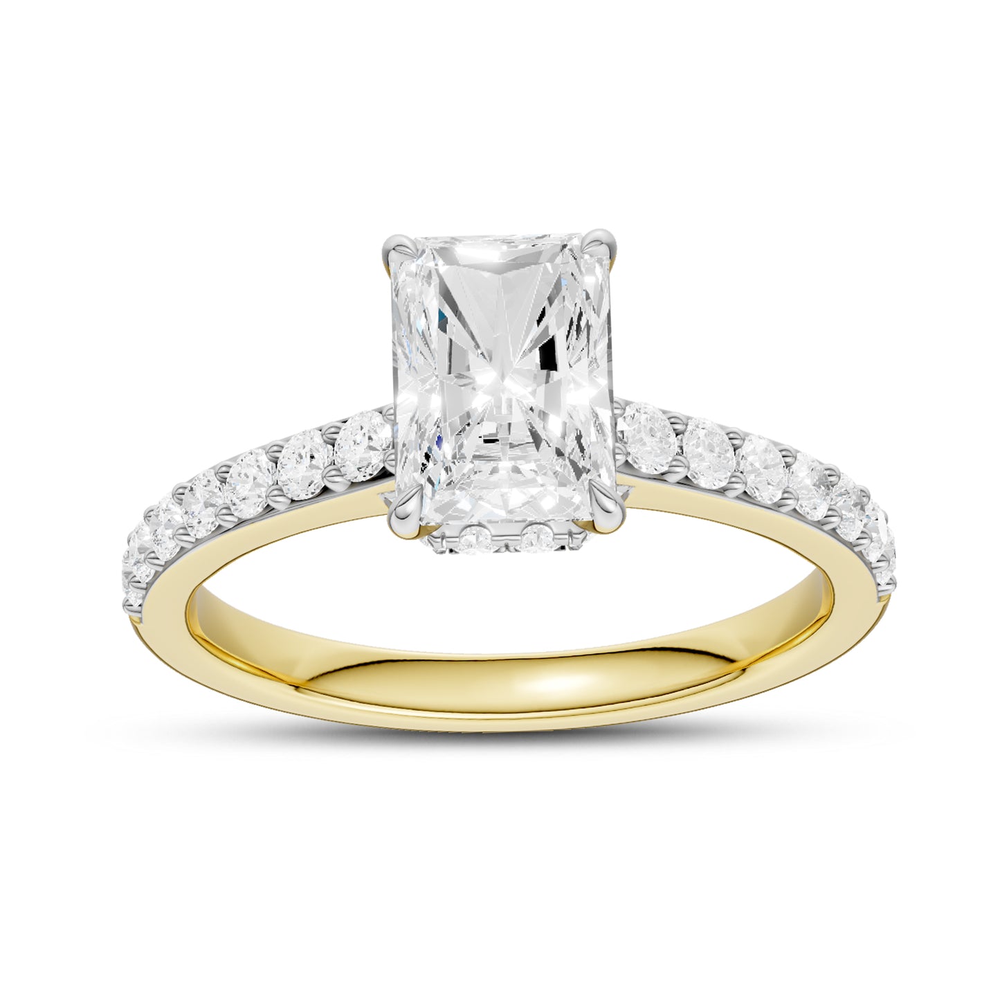 14kt Yellow Gold 1.50 CTW Radiant Lab Diamond Solitaire Ring
