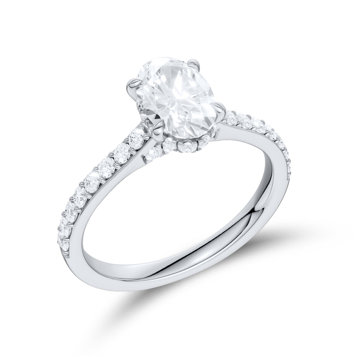 14kt White Gold 1.50 CTW Oval Lab Diamond  Ring