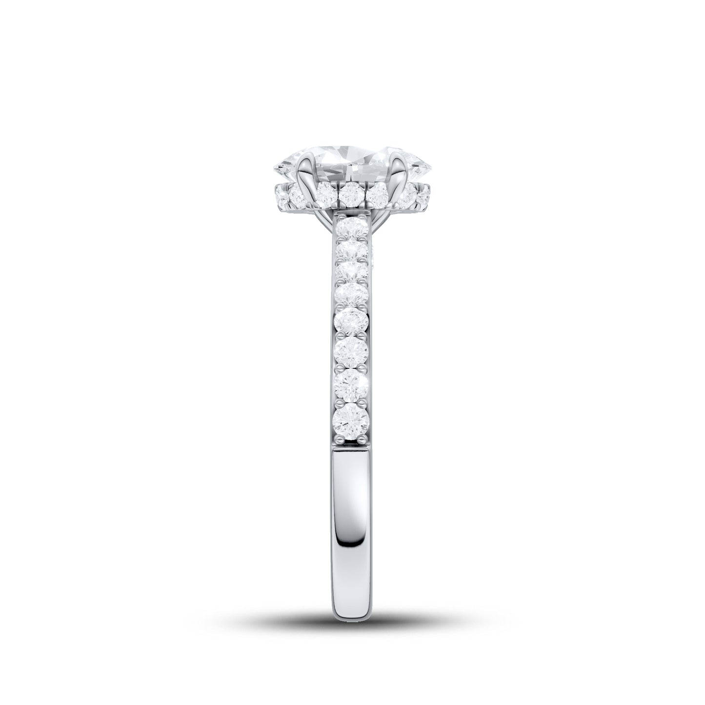 14kt White Gold 1.50 CTW Oval Lab Diamond  Ring