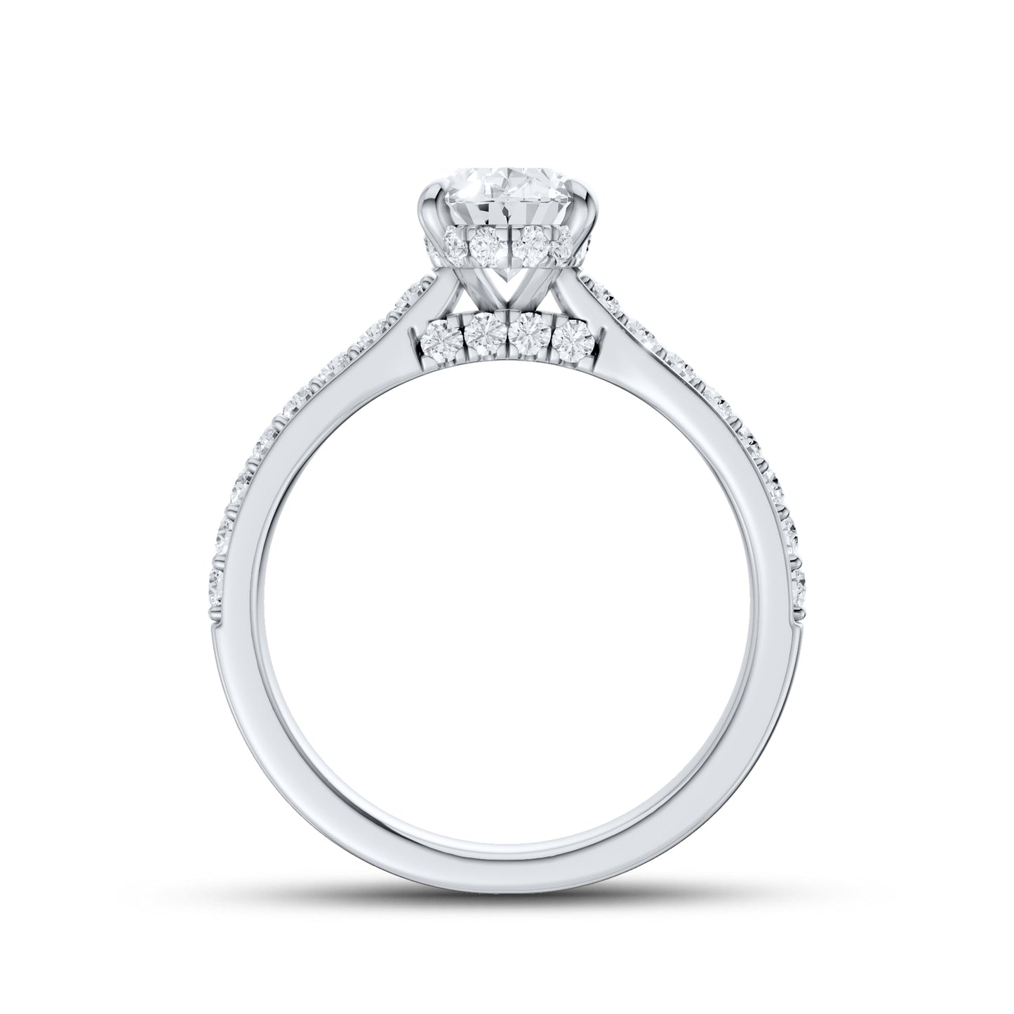 14kt White Gold 1.50 CTW Oval Lab Diamond  Ring