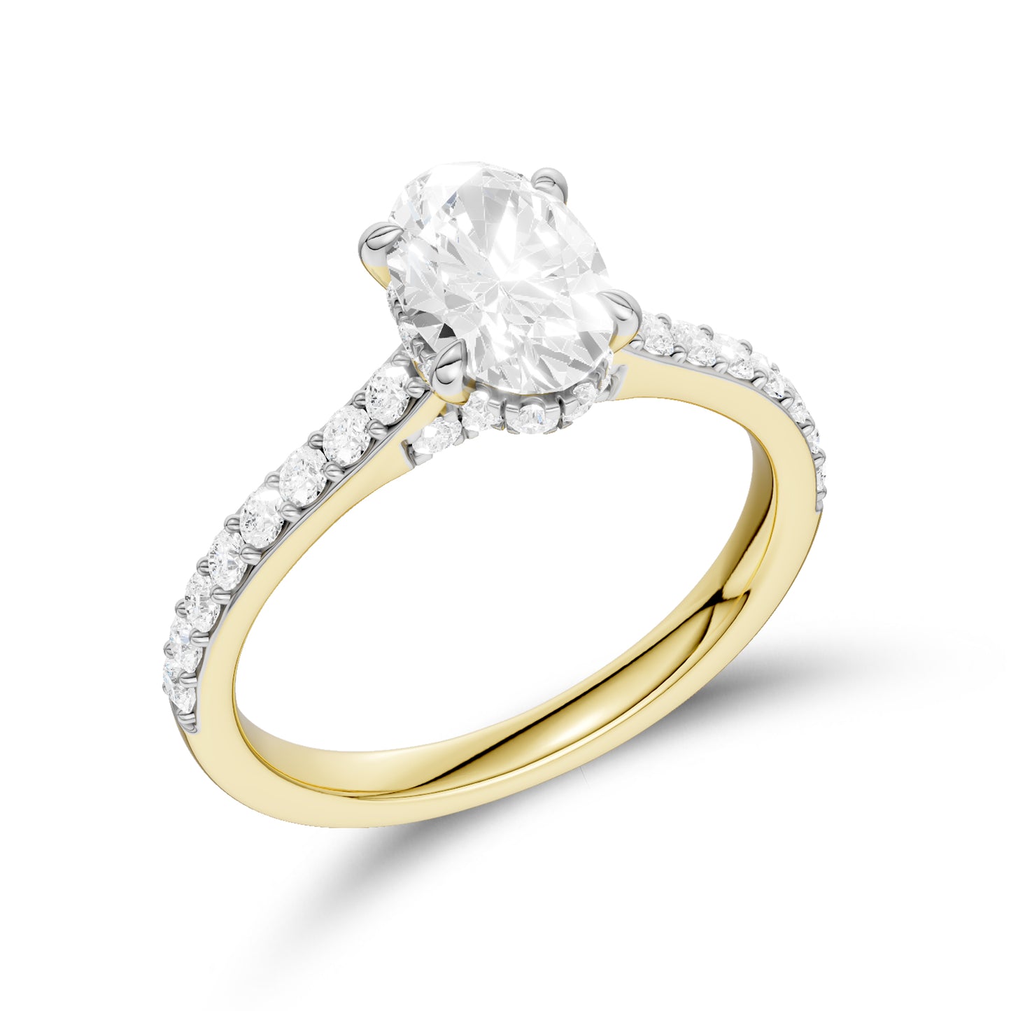14kt Yellow Gold 1.50 CTW Oval Lab Diamond  Ring