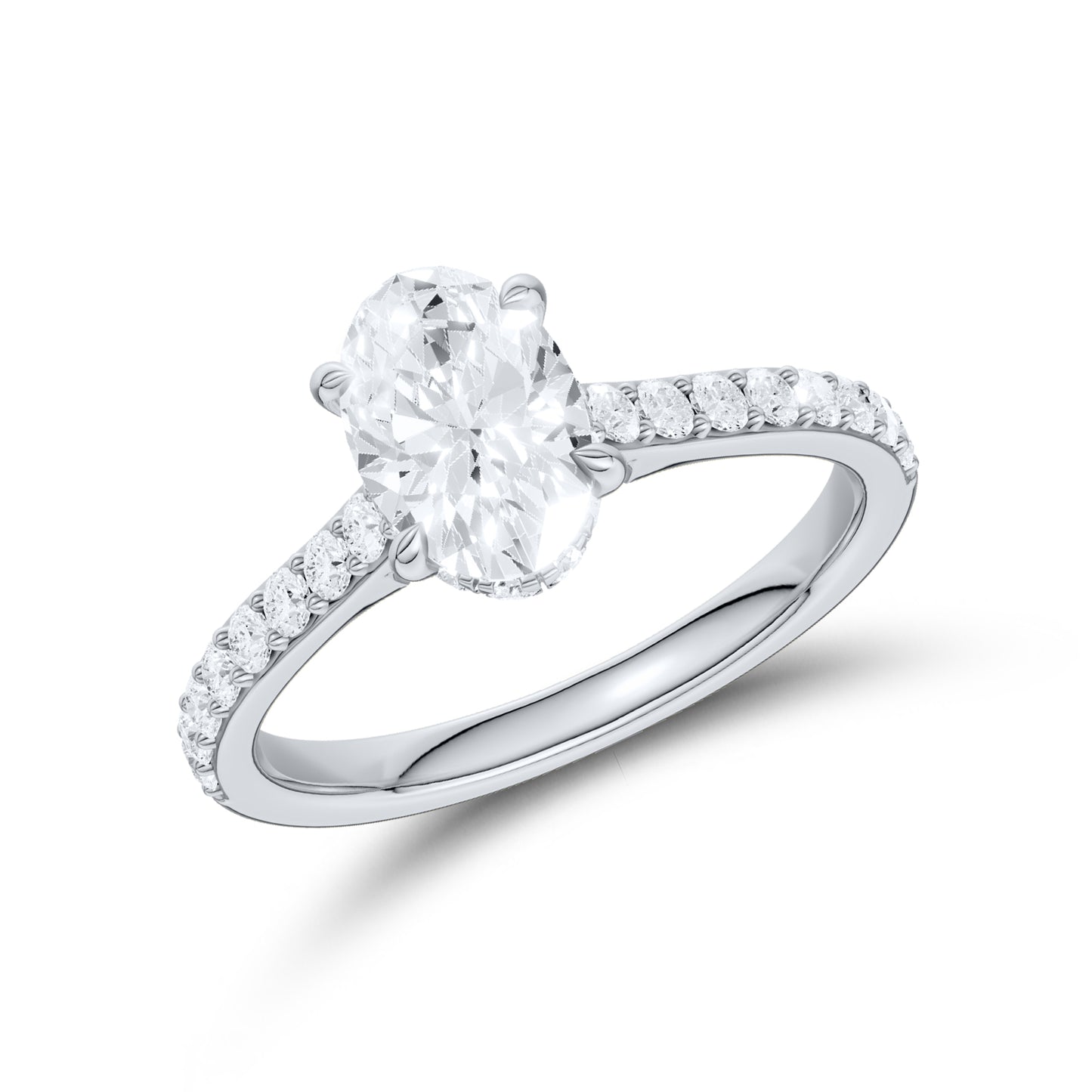 14kt White Gold 1.50 CTW Oval Lab Diamond  Ring