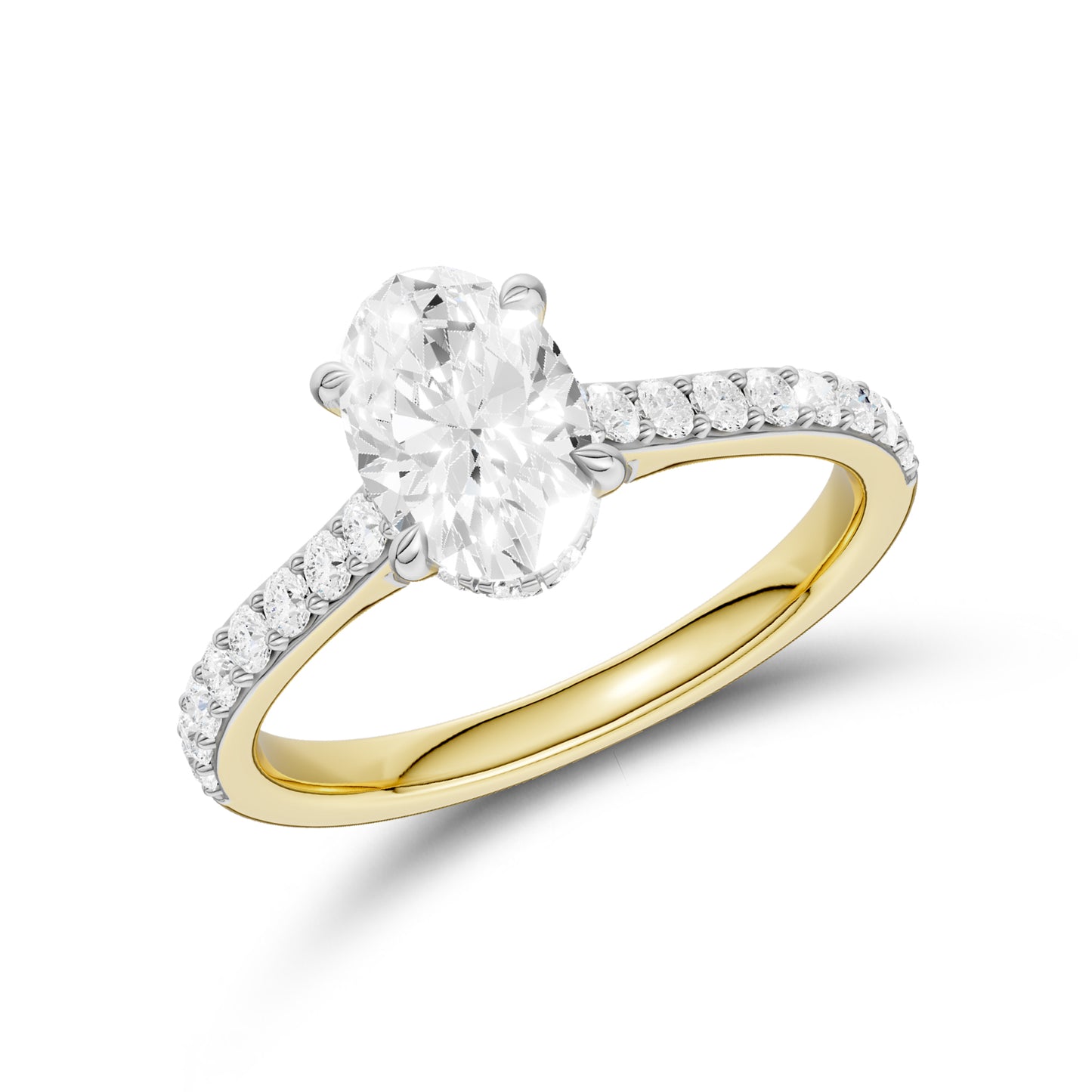 14kt Yellow Gold 1.50 CTW Oval Lab Diamond Ring