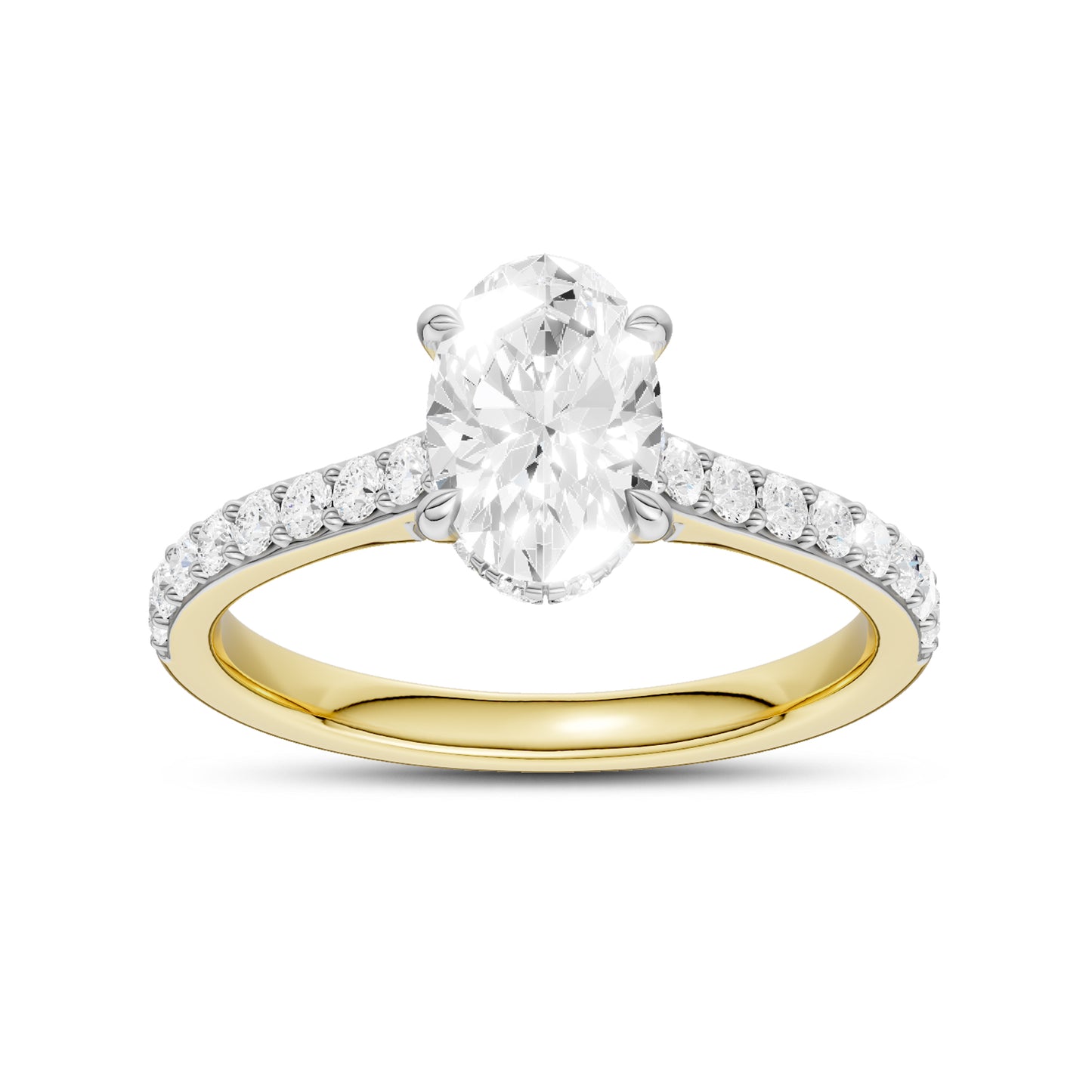 14kt Yellow Gold 1.50 CTW Oval Lab Diamond  Ring