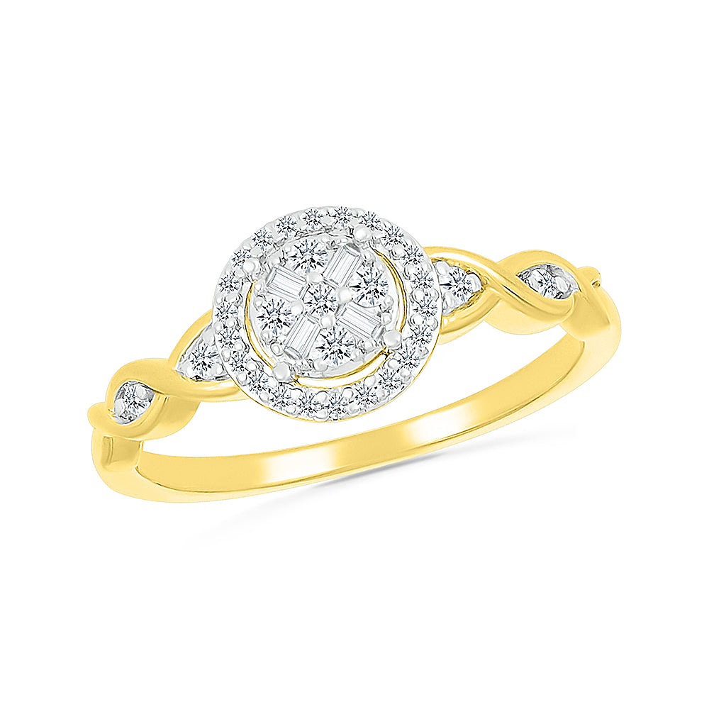 14k Yellow Gold 0.20 CTW Diamond promise Ring