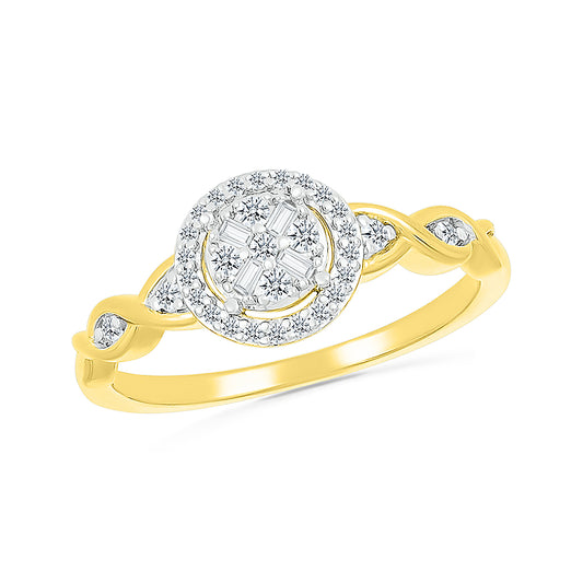 14k Yellow Gold 0.20 CTW Diamond promise Ring