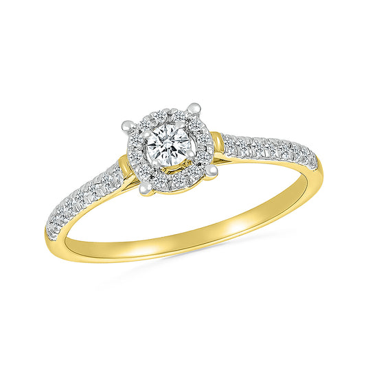 14K Yellow Gold 0.16 CTW Diamond promise Ring