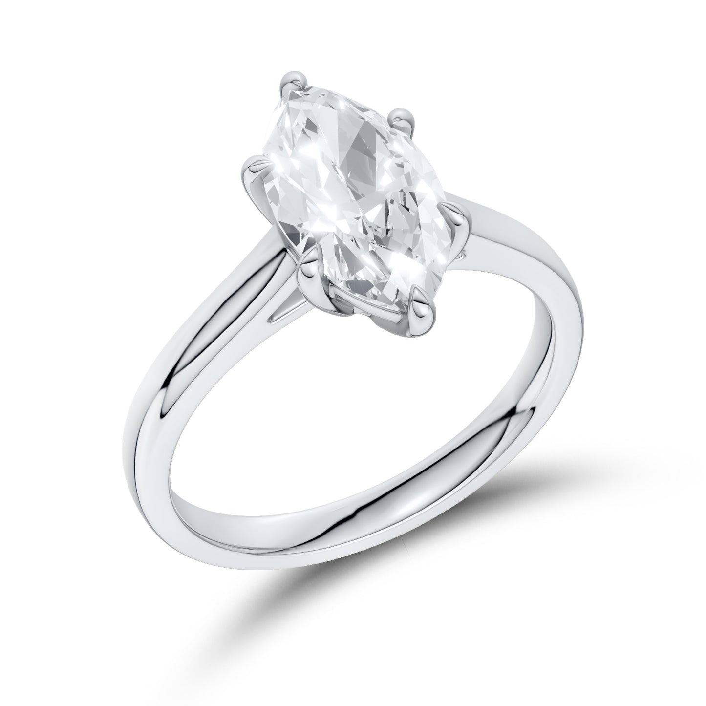 14kt White Gold 1.50 CTW Marquise Lab Diamond Ring