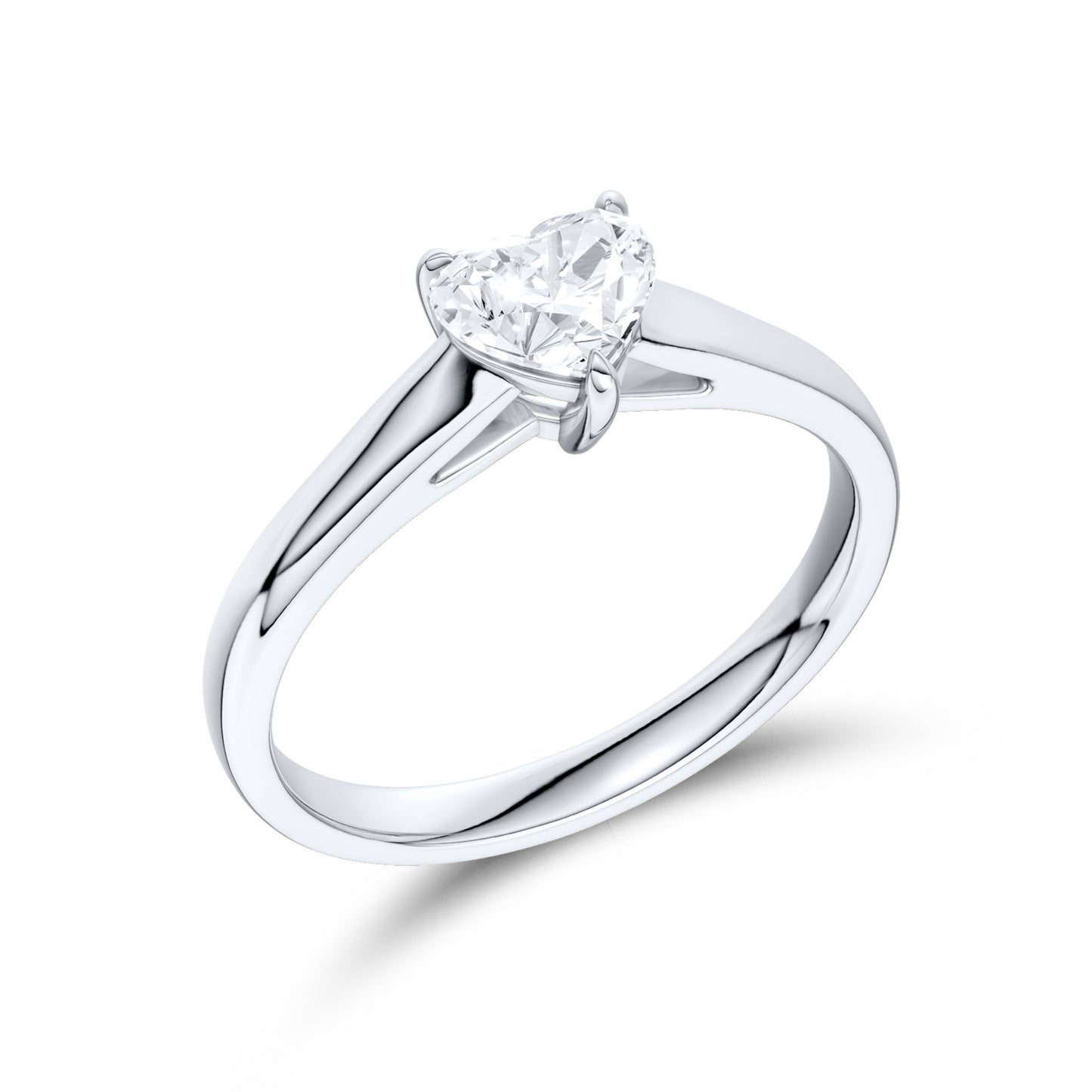 14kt White Gold 0.50 CTW Heart Lab Diamond Ring