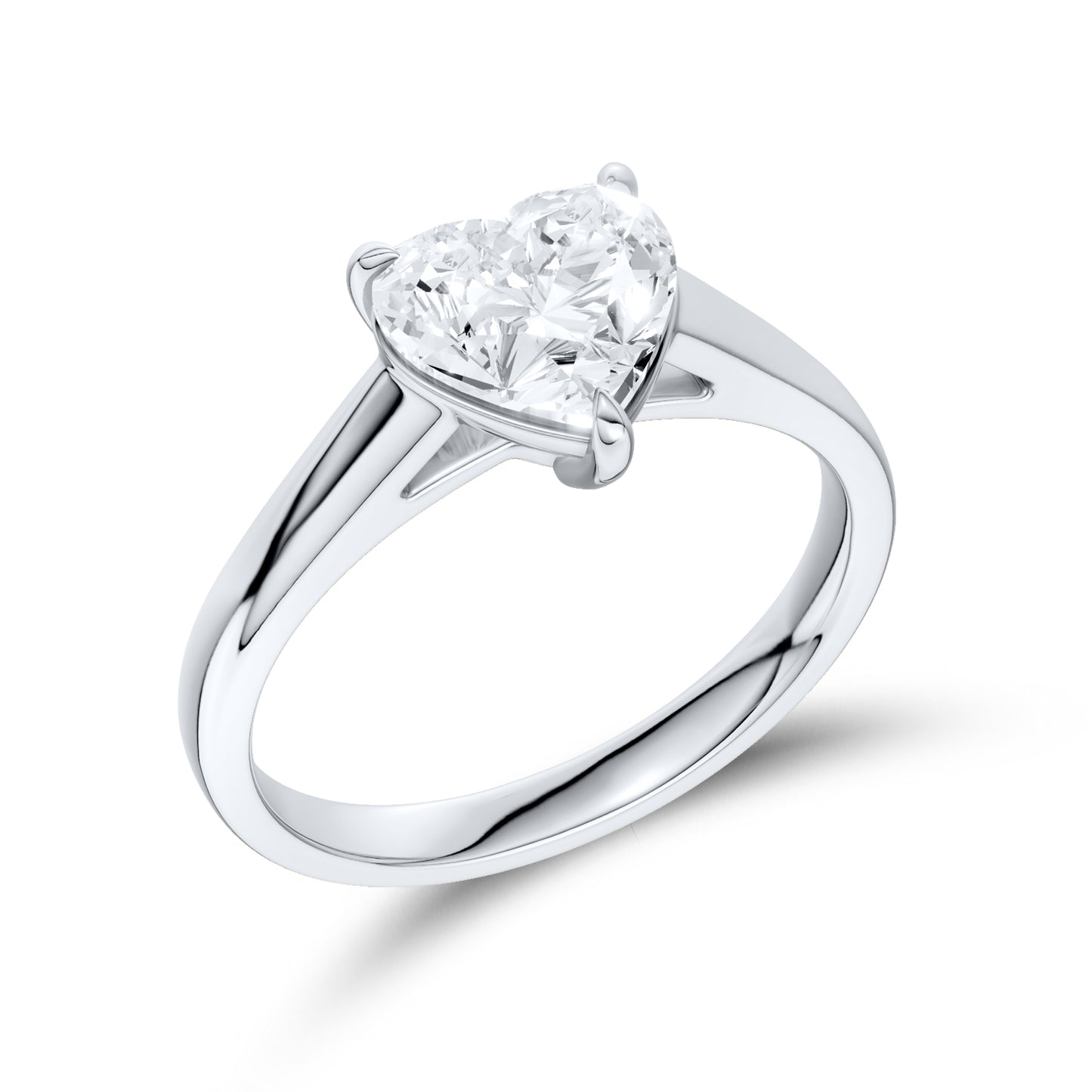 14kt White Gold 1.50 CTW Heart Lab Diamond Ring