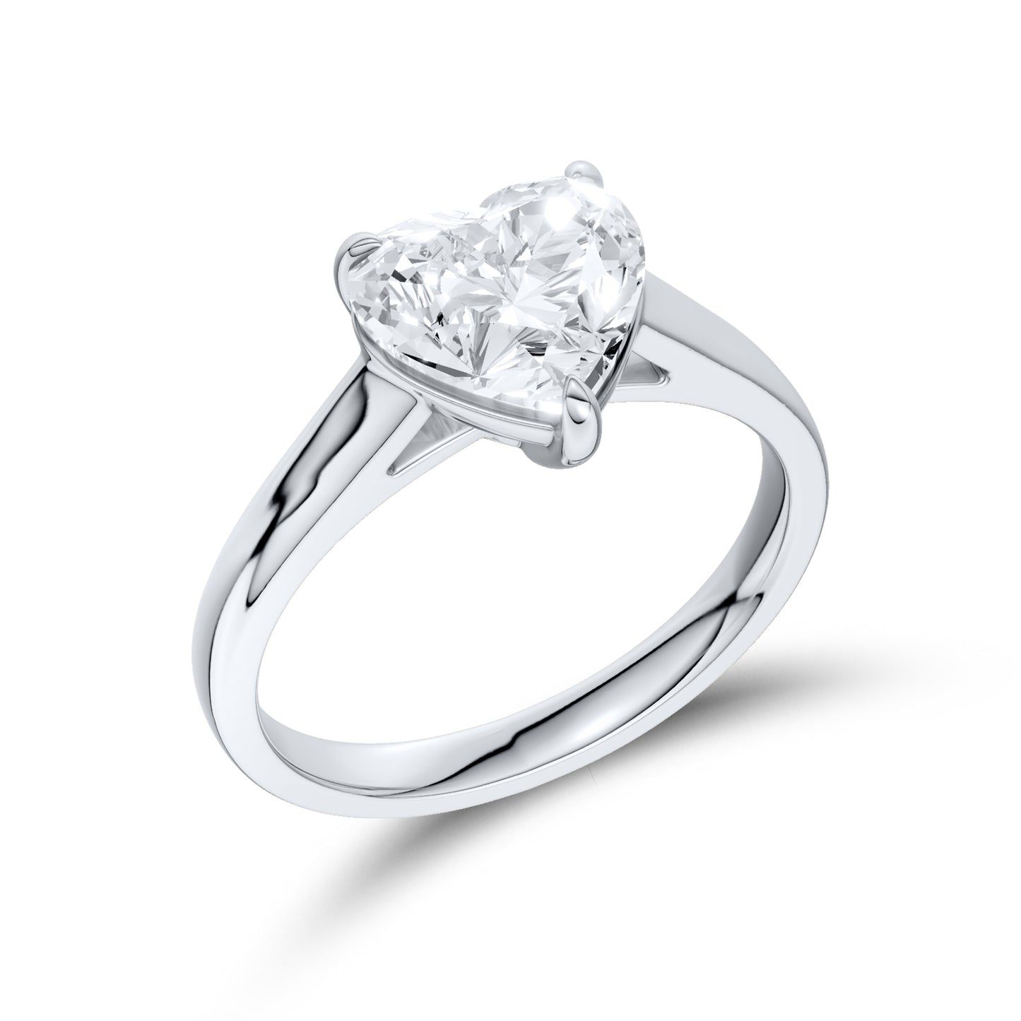 14kt White Gold 2 CTW Heart Lab Diamond Solitaire Ring
