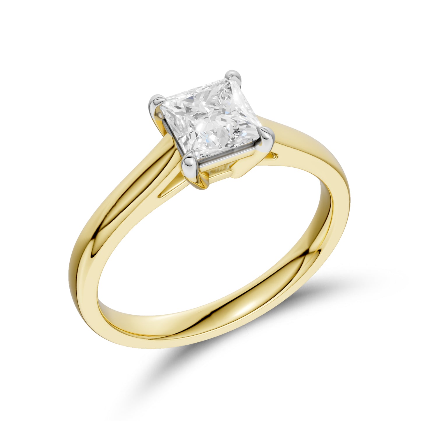 14kt Yellow Gold 1 CTW Square Lab Diamond Ring