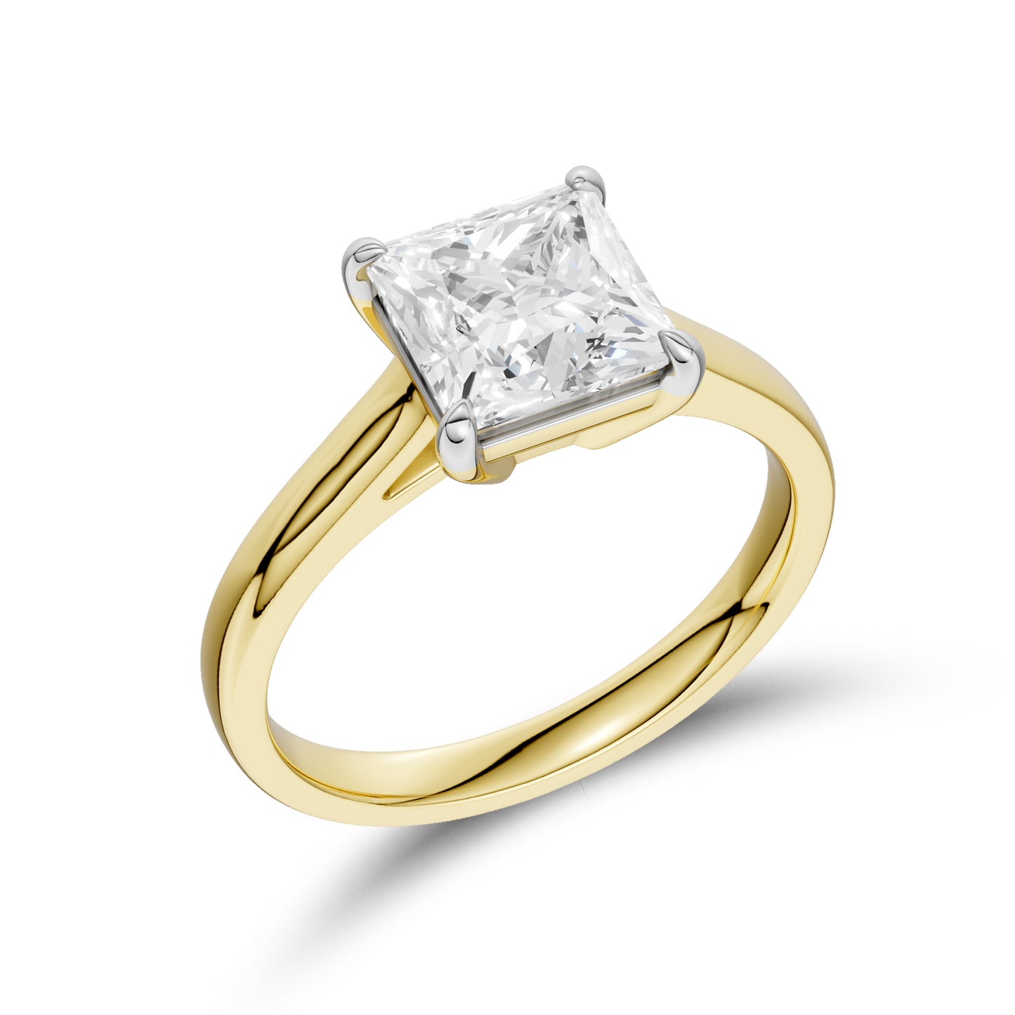 14kt Yellow Gold 2.06 CTW Square Lab diamond Ring